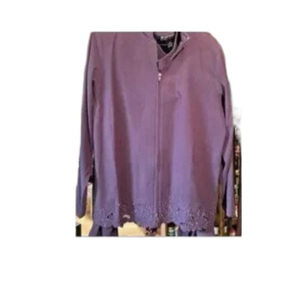 Natural Impression purple soft pantsuit L cover shot true color